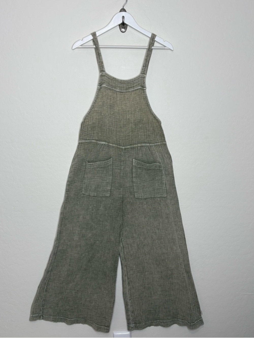 Anthropologie Maronie Gauze Overalls Jumpsuit Brown Gray Wide Leg Cotton Small - Picture 2 of 9